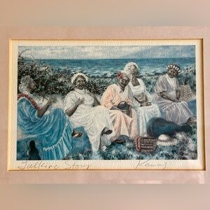 Vintage framed matted and signed art print by Maui Artist Angela Marie Kanas.